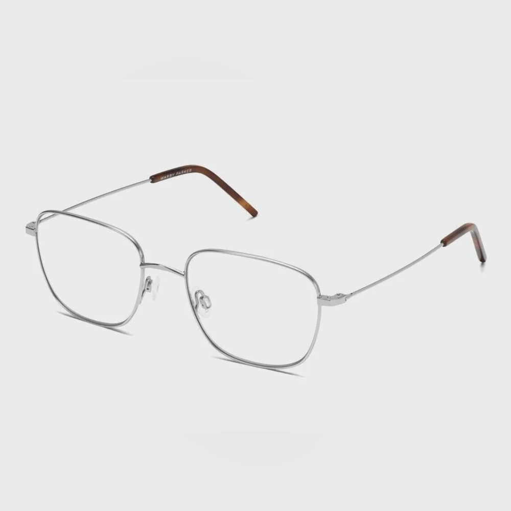 New Warby Parker Eyeglasses SAUL W-2152 Polished Silver unisex Frame 54-19-145